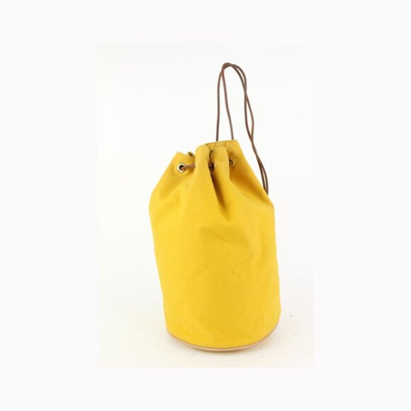 Hermès Yellow Canvas Sac Polochon Mimile Drawstring Backpack 913her18 main image 9